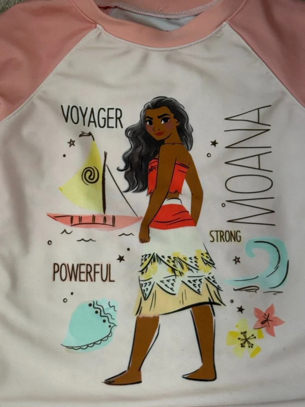 Disney Moana long sleeve rashguard girls 4T tropical beach summer vacation